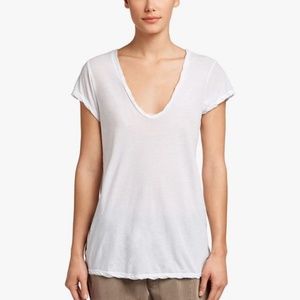 James Perse High Gauge Deep V Tee in Black